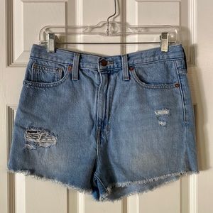 Madewell “Momjean” Distressed Denim Shorts